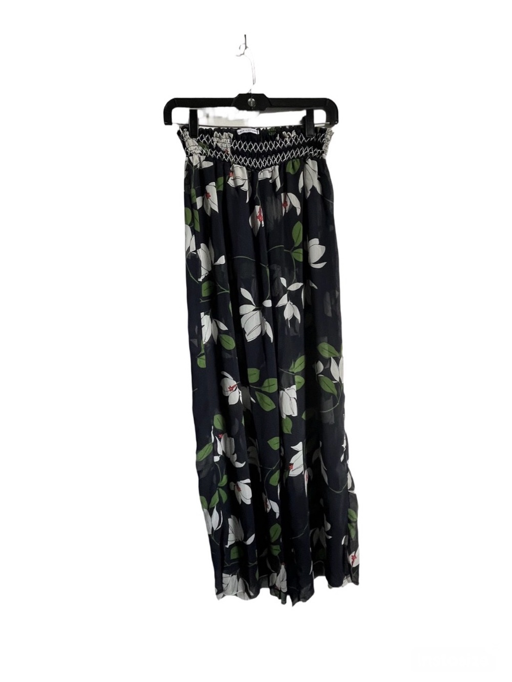 Robin Piccone Women’s Black Floral Summer Wide-Leg Swimsuit Cover Up Pants Sz L